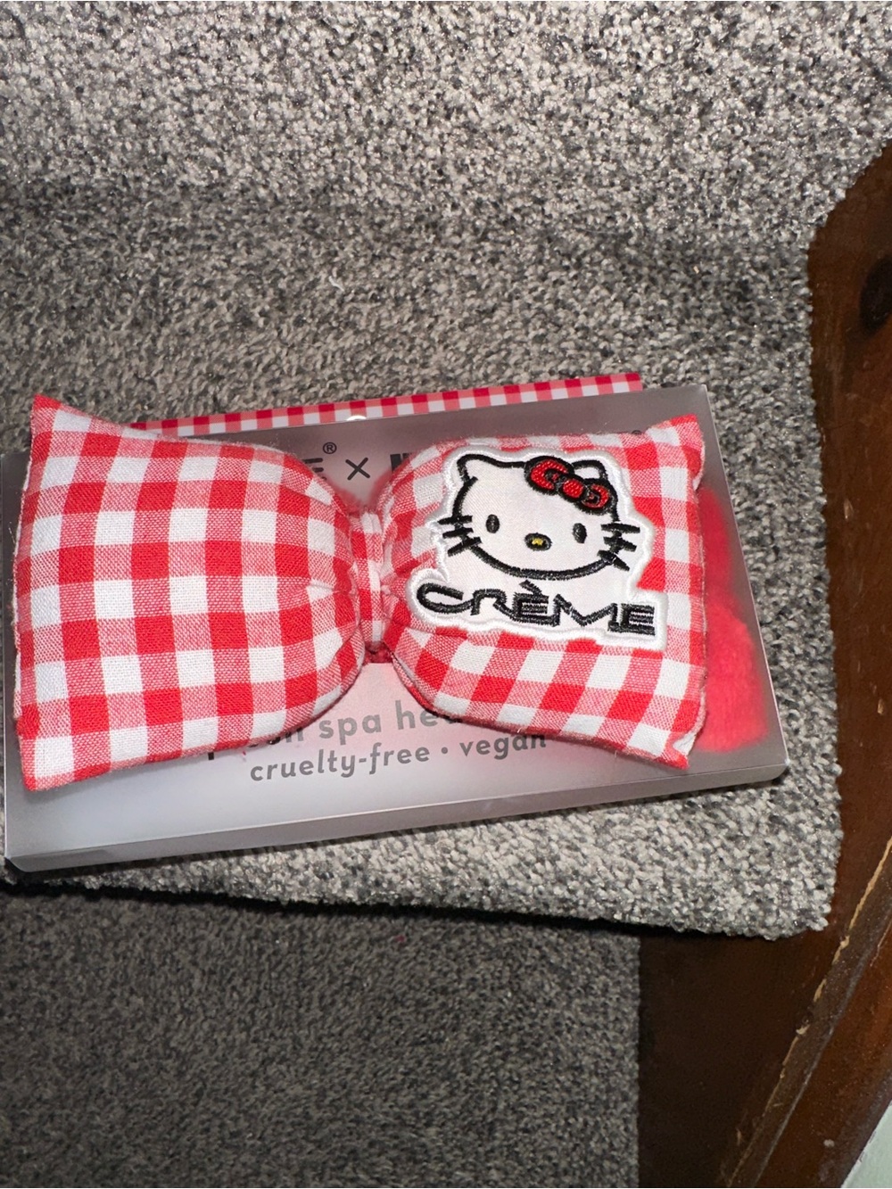 Hello Kitty Red and White Gingham Bow Headband